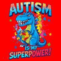 Autism Is My Superpower Dinosaur  Autism Awareness Santa Hat thumb 1