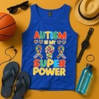 Autism Is My Super Power Tank Top thumb 4