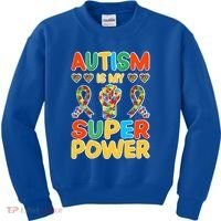 Autism Is My Super Power Kids Sweatshirt thumb 0