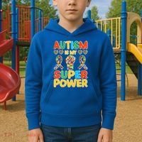 Autism Is My Super Power Kids Hoodie thumb 2