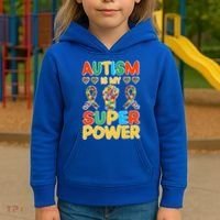 Autism Is My Super Power Kids Hoodie thumb 3