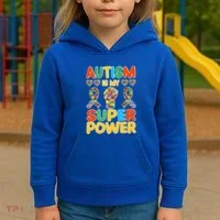 Autism Is My Super Power Kids Hoodie thumb 3
