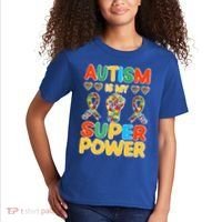 Autism Is My Super Power Kids T-Shirt thumb 2