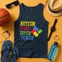 Autism Is My Super Power Tank Top thumb 4