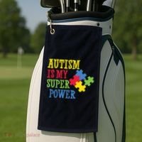 Autism Is My Super Power Golf Towel thumb 2