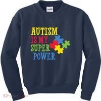 Autism Is My Super Power Kids Sweatshirt thumb 0