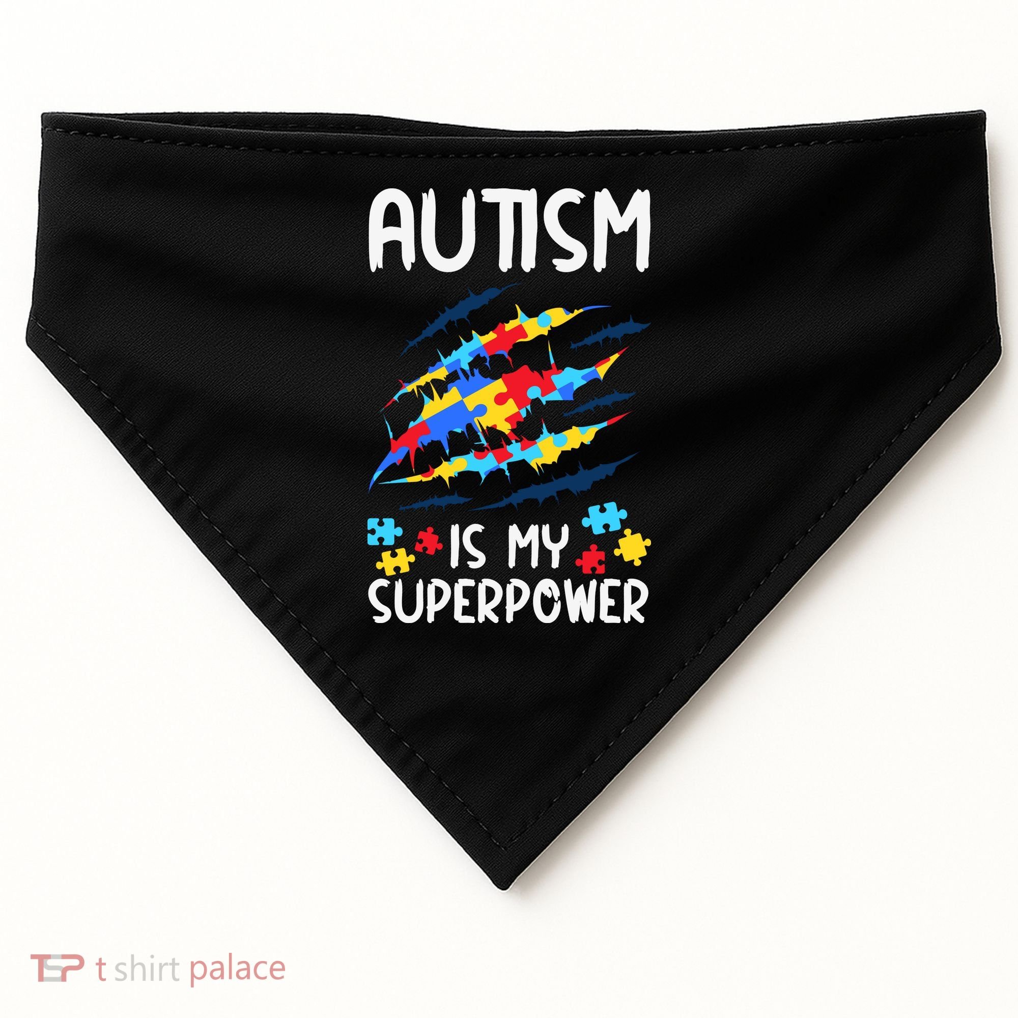 'Autism Is My Superpower USA-Made Doggie Bandana