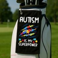 'Autism Is My Superpower Golf Towel thumb 2