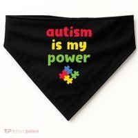 Autism Is My Power Autism Awareness USA-Made Doggie Bandana thumb 0