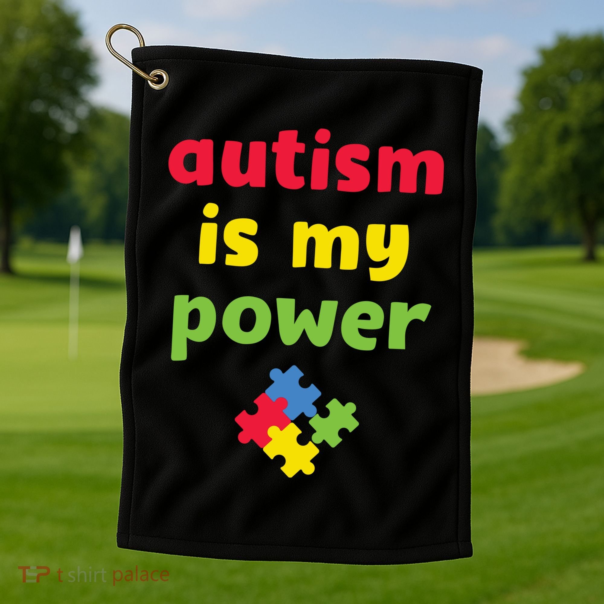 Autism Is My Power Autism Awareness Golf Towel