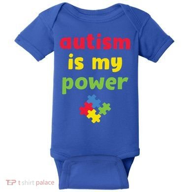Autism Is My Power Autism Awareness Baby Bodysuit