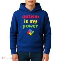 Autism Is My Power Autism Awareness Kids Hoodie thumb 4