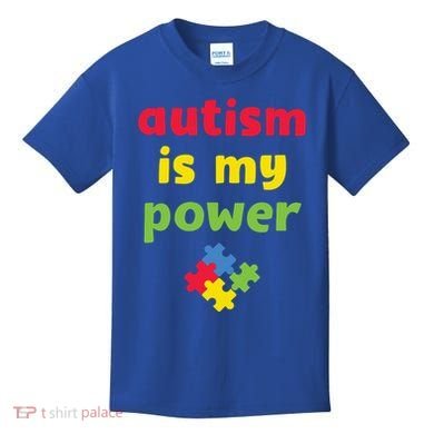 Autism Is My Power Autism Awareness Kids T-Shirt
