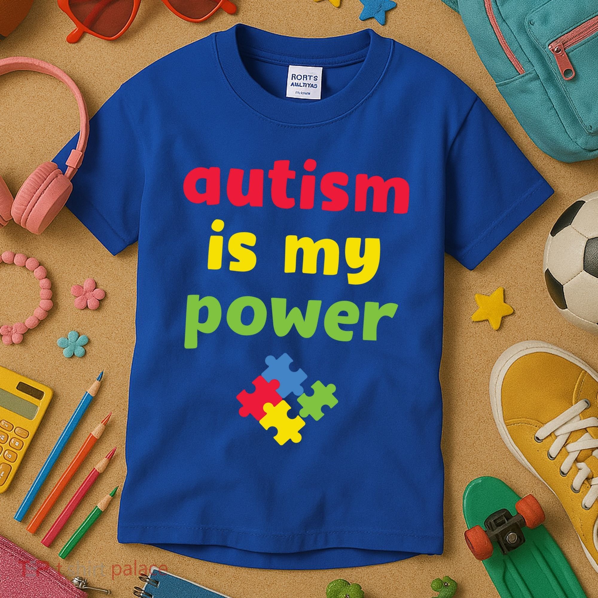 Autism Is My Power Autism Awareness Kids T-Shirt