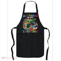 Autism Is My Superpower Dino T Rex Monster Truck Apron thumb 0