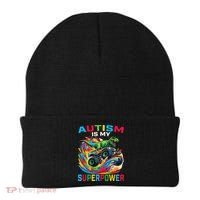 Autism Is My Superpower Dino T Rex Monster Truck Beanie thumb 0