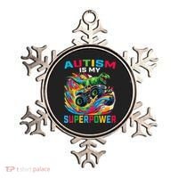 Autism Is My Superpower Dino T Rex Monster Truck Ornament thumb 0