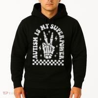 Autism Is My Superpower Groovy Autism Awareness  Hoodie thumb 2