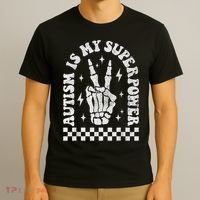 Autism Is My Superpower Groovy Autism Awareness  T-Shirt thumb 3