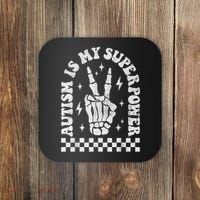 Autism Is My Superpower Groovy Autism Awareness  Coaster thumb 0