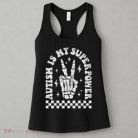 Autism Is My Superpower Groovy Autism Awareness  Women's Tank Top thumb 3