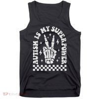Autism Is My Superpower Groovy Autism Awareness  Tank Top thumb 0