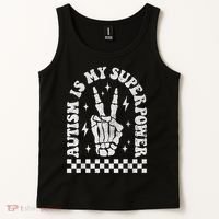 Autism Is My Superpower Groovy Autism Awareness  Tank Top thumb 2