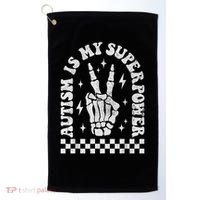 Autism Is My Superpower Groovy Autism Awareness  Golf Towel thumb 0
