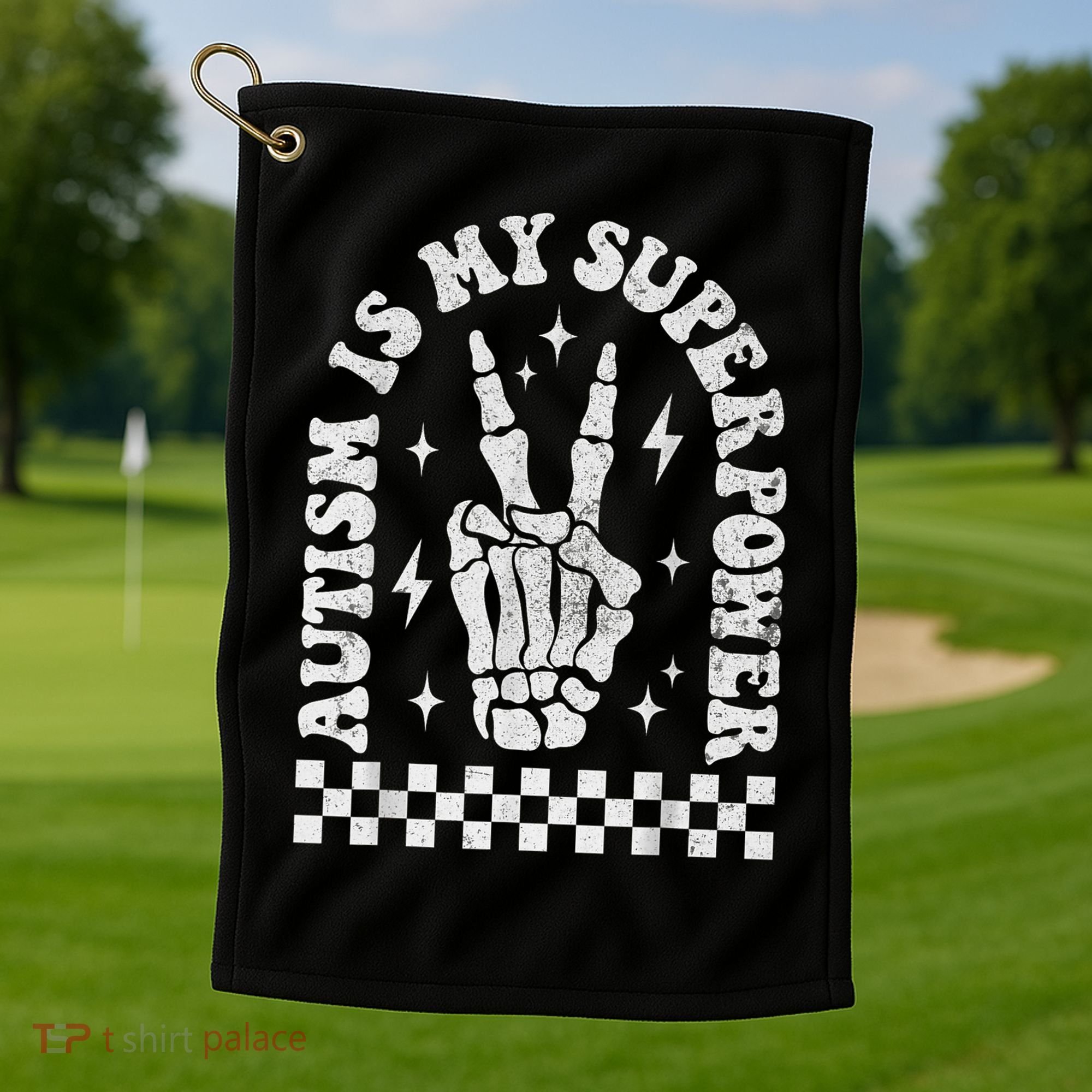 Autism Is My Superpower Groovy Autism Awareness  Golf Towel