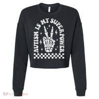 Autism Is My Superpower Groovy Autism Awareness  Cropped Pullover Crew thumb 0