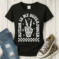 Autism Is My Superpower Groovy Autism Awareness  Women's T-Shirt thumb 3