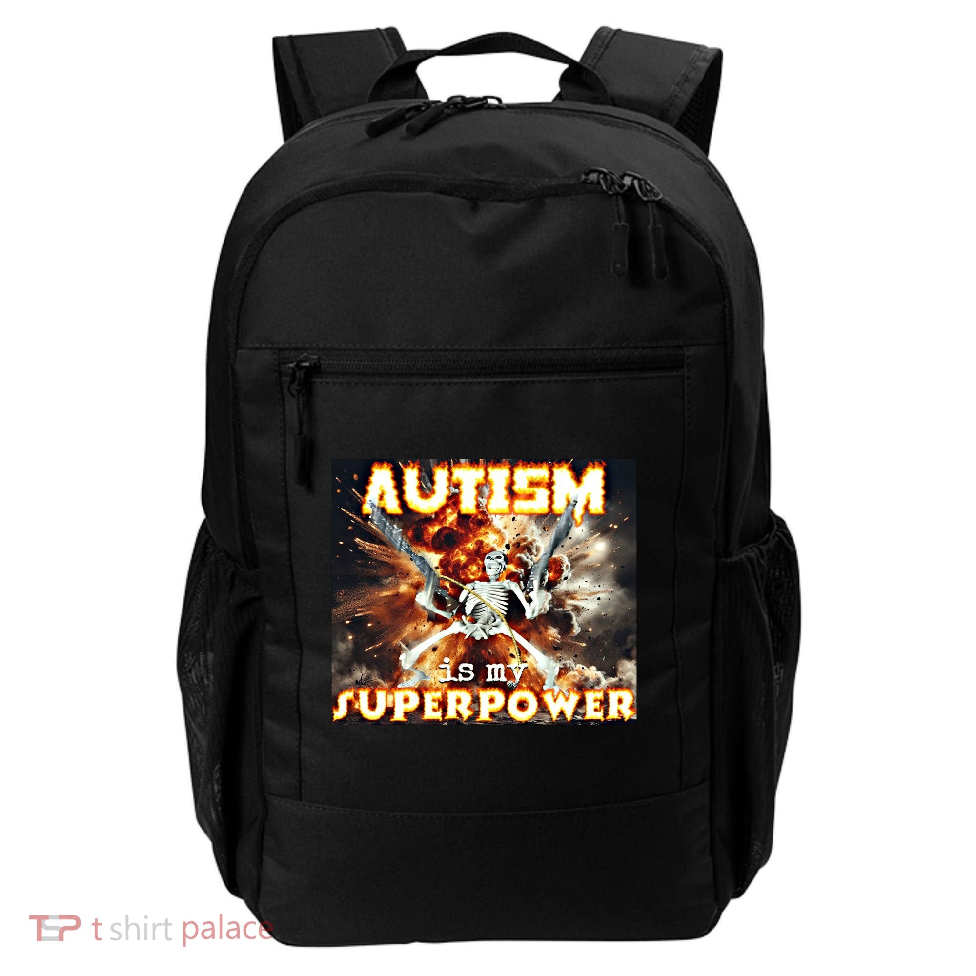 Autism Is My Supper Power Hard Skeleton Meme Oddly Specific Gift Backpack