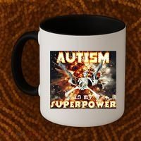 Autism Is My Supper Power Hard Skeleton Meme Oddly Specific Gift Coffee Mug thumb 2