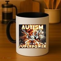 Autism Is My Supper Power Hard Skeleton Meme Oddly Specific Gift Coffee Mug thumb 4