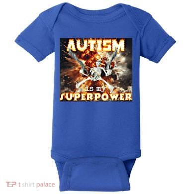 Autism Is My Supper Power Hard Skeleton Meme Oddly Specific Gift Baby Bodysuit