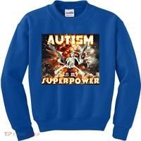 Autism Is My Supper Power Hard Skeleton Meme Oddly Specific Gift Kids Sweatshirt thumb 0