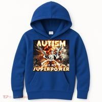 Autism Is My Supper Power Hard Skeleton Meme Oddly Specific Gift Kids Hoodie thumb 0