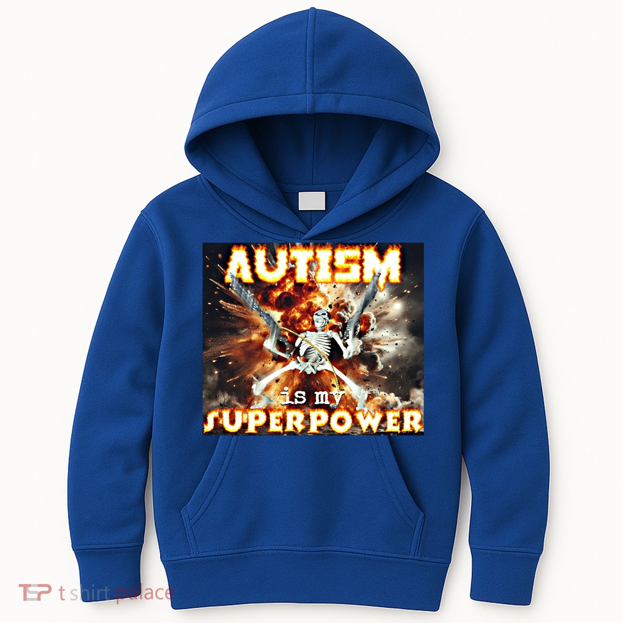 Autism Is My Supper Power Hard Skeleton Meme Oddly Specific Gift Kids Hoodie