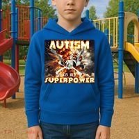 Autism Is My Supper Power Hard Skeleton Meme Oddly Specific Gift Kids Hoodie thumb 2