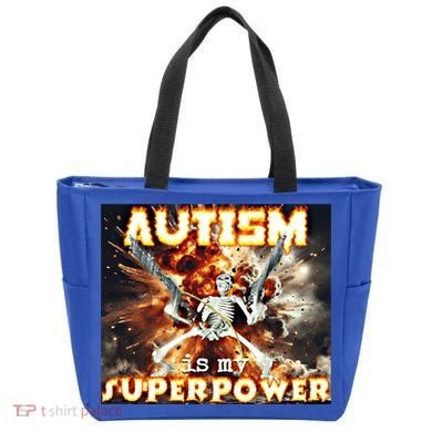 Autism Is My Supper Power Hard Skeleton Meme Oddly Specific Gift Tote Bag