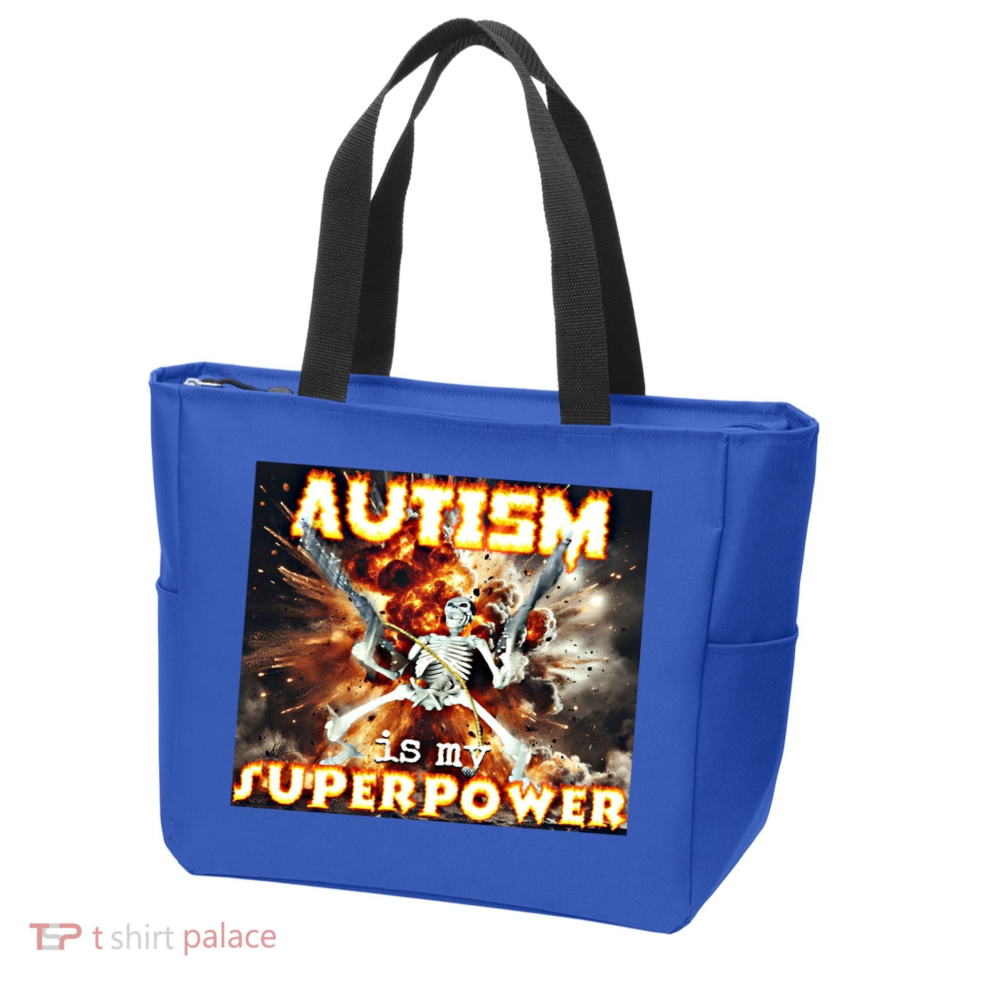 Autism Is My Supper Power Hard Skeleton Meme Oddly Specific Gift Tote Bag