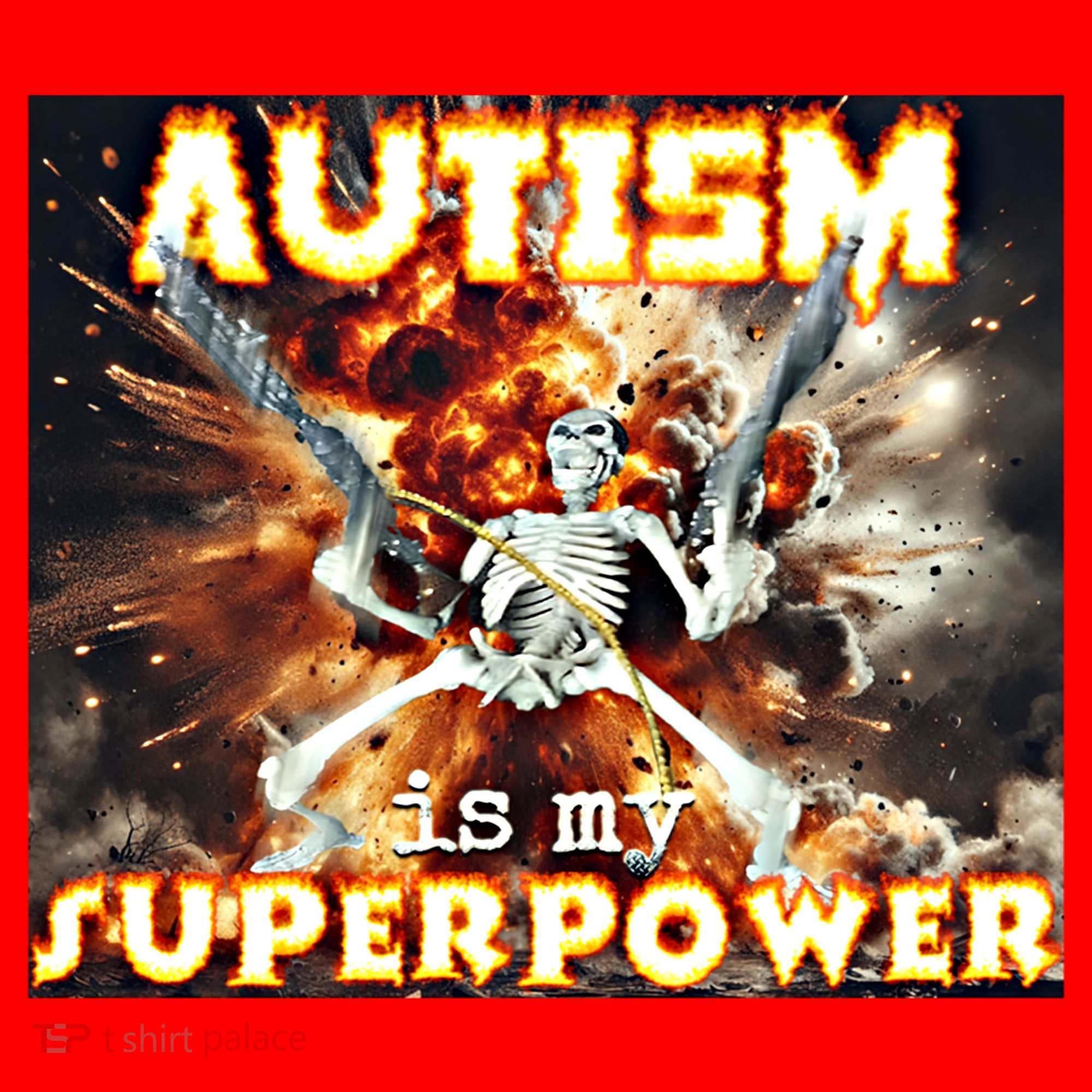 Autism Is My Supper Power Hard Skeleton Meme Oddly Specific Gift Santa Hat