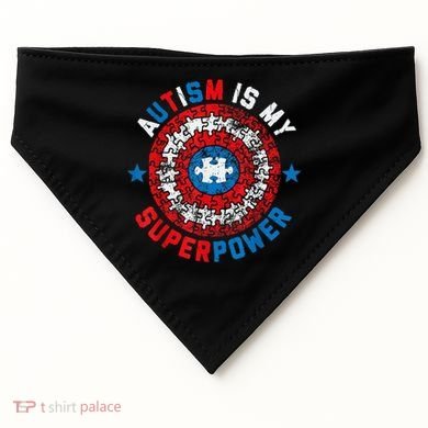 Autism Is My Superpower Autism Awareness Autistic USA-Made Doggie Bandana