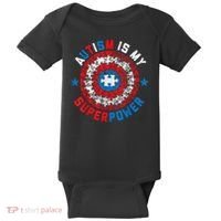 Autism Is My Superpower Autism Awareness Autistic Baby Bodysuit thumb 0