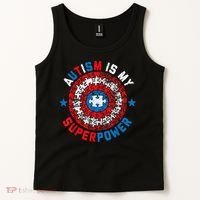 Autism Is My Superpower Autism Awareness Autistic Tank Top thumb 2