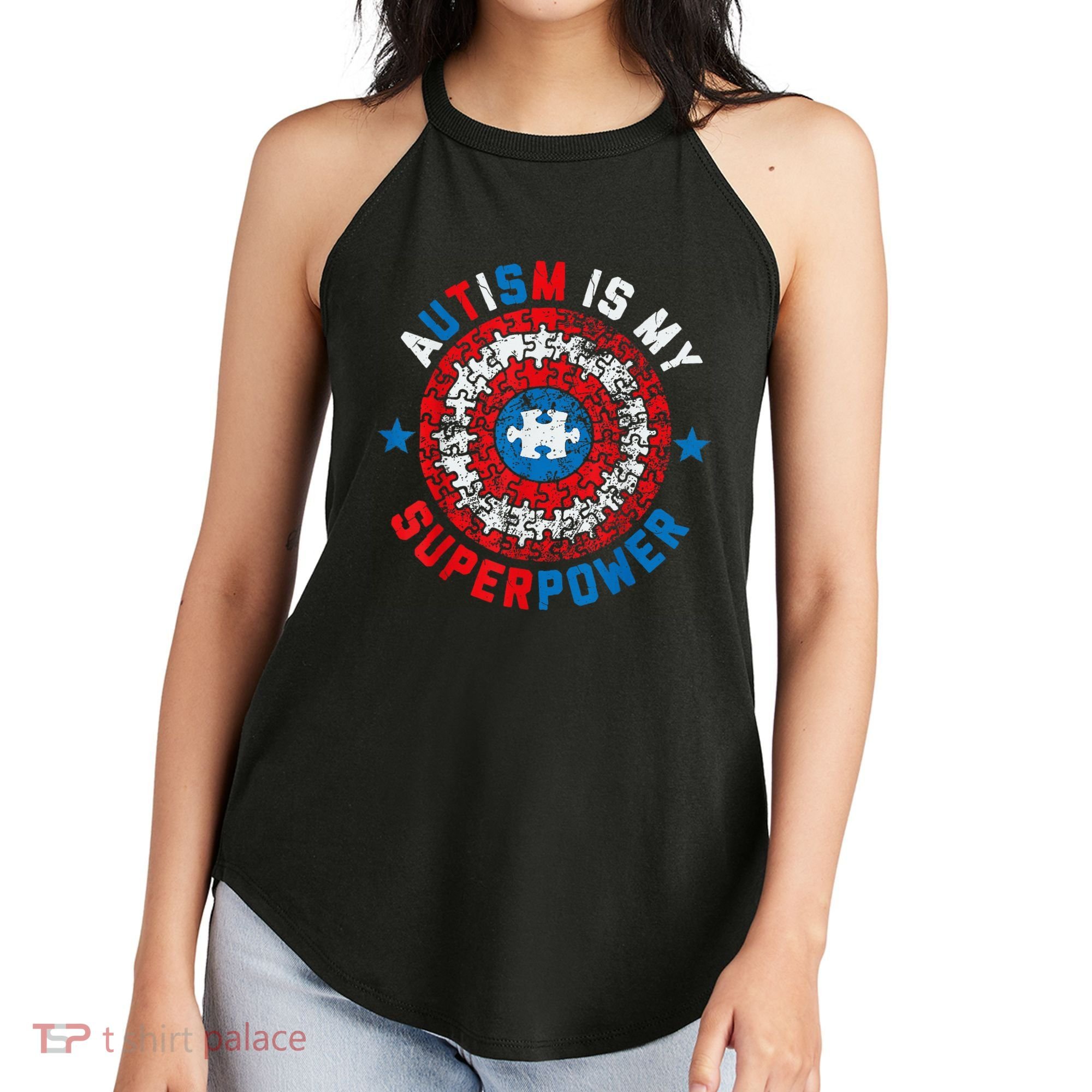 Autism Is My Superpower Autism Awareness Autistic Women's Perfect Tri Rocker Tank