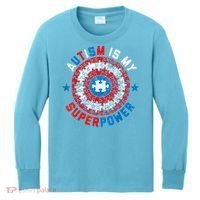 Autism Is My Superpower Autism Awareness Autistic Kids Long Sleeve Shirt thumb 0