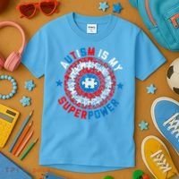Autism Is My Superpower Autism Awareness Autistic Kids T-Shirt thumb 3