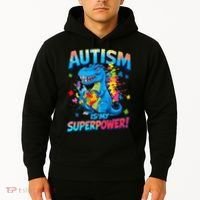 Autism Is My Superpower Dinosaur Autism Awareness Hoodie thumb 2