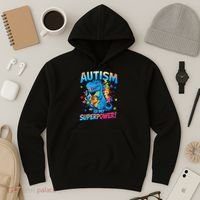 Autism Is My Superpower Dinosaur Autism Awareness Hoodie thumb 3